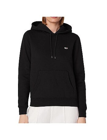 Sweat com Capuz Tommy Jeans Regular Preto para Mulher