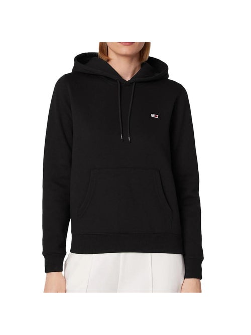 Sweat com Capuz Tommy Jeans Regular Preto para Mulher - Kiabi Sweat com Capuz Tommy Jeans Regular Preto para Mulher - Kiabi