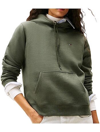 Sweat com Capuz Verde Claro Tommy Hilfiger Flag para Mulher