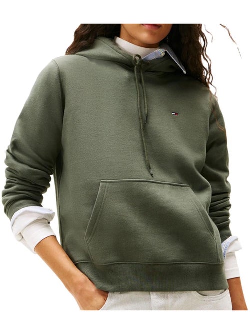 Sweat com Capuz Verde Claro Tommy Hilfiger Flag para Mulher - Kiabi Sweat com Capuz Verde Claro Tommy Hilfiger Flag para Mulher - Kiabi