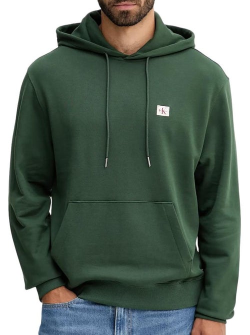 Sweat com capuz verde para homem calvin klein jeans micro badge - Kiabi Sweat com capuz verde para homem calvin klein jeans micro badge - Kiabi
