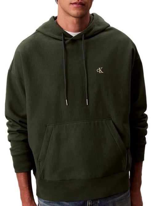 Sweat com capuz verde para homem calvin klein jeans terry premium - Kiabi Sweat com capuz verde para homem calvin klein jeans terry premium - Kiabi