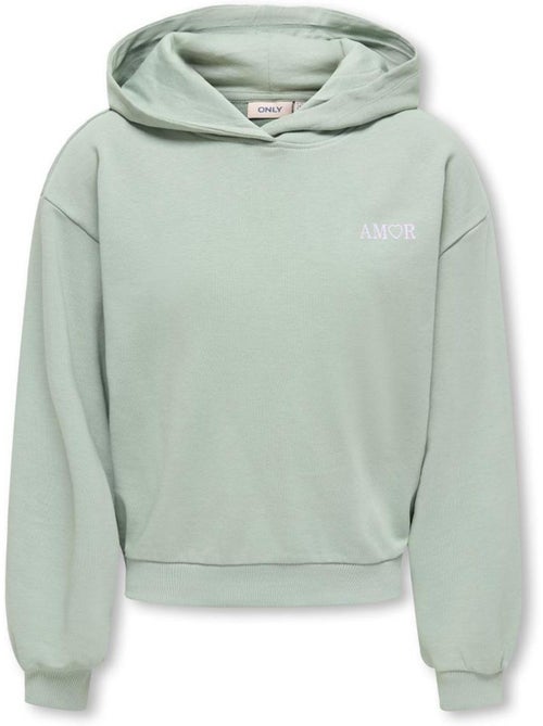Sweat com capuz verde para menina kids only amor life - Kiabi Sweat com capuz verde para menina kids only amor life - Kiabi