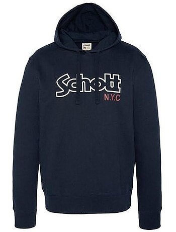 Sweat com capuz vintage schott para homem azul-marinho