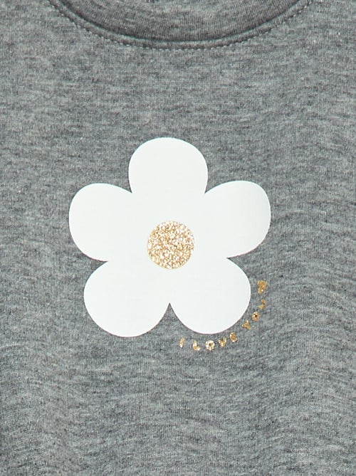 Sweat com estampado e gola redonda - Kiabi