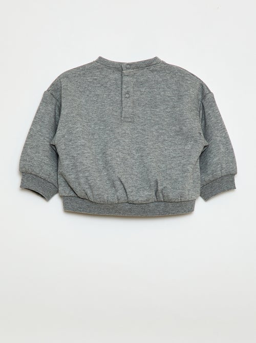 Sweat com estampado e gola redonda - Kiabi