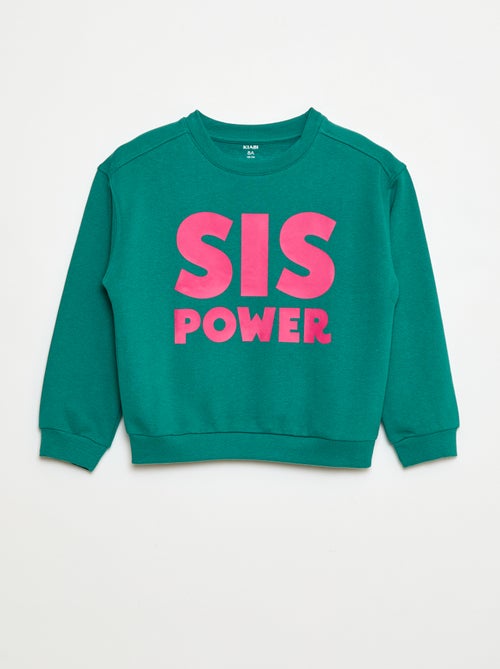 Sweat com estampado e mensagem 'sisters' - Kiabi
