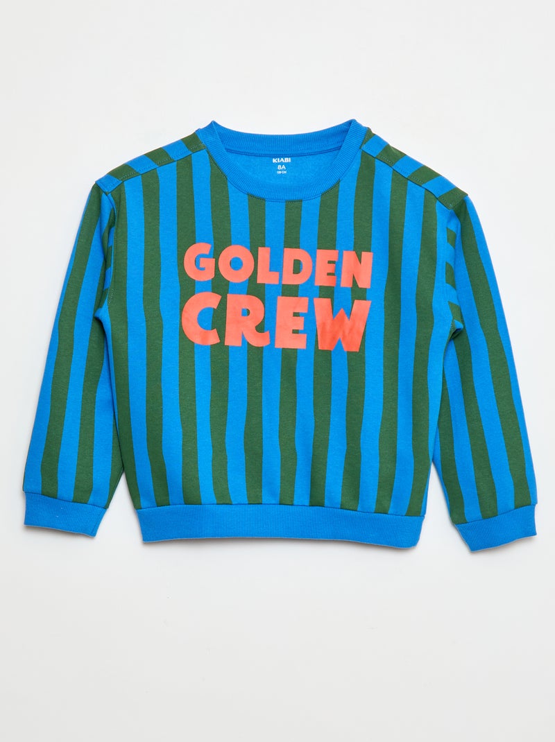 Sweat com estampado em algodão Azul - Kiabi