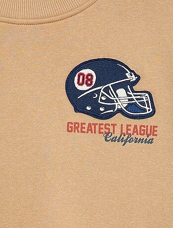 Camisola estampada em moletom escovado