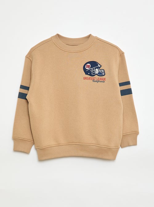 Sweat com estampado em moletom felpudo - Kiabi