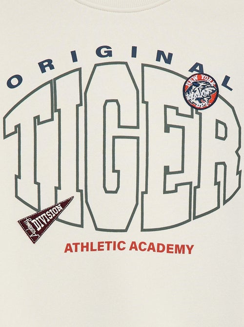 Sweat com estampado em moletom felpudo - Kiabi