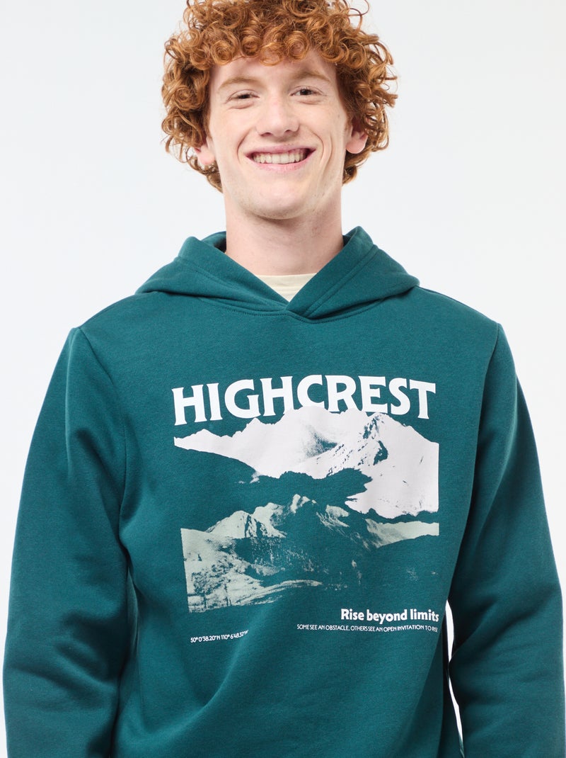 Sweat com estampado fantasia em algodão liso Verde - Kiabi