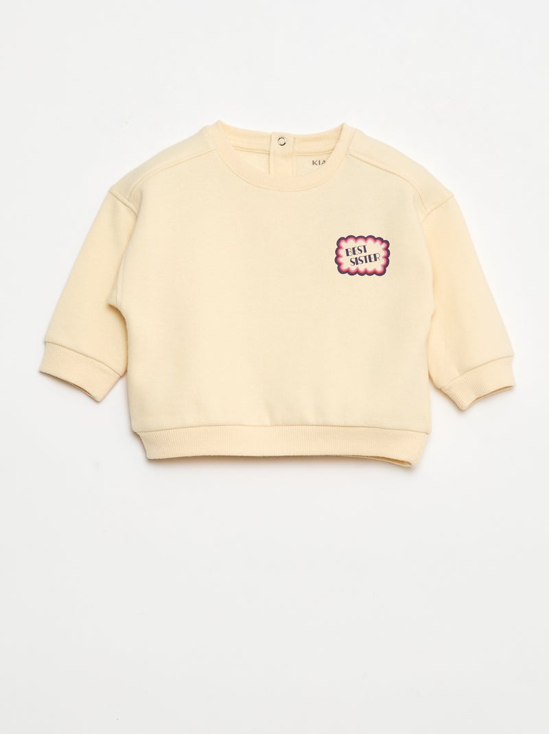 Sweat com estampado fantasia em moletom felpudo Bege - Kiabi