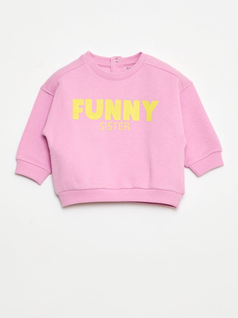 Sweat com estampado fantasia em moletom felpudo Violeta - Kiabi