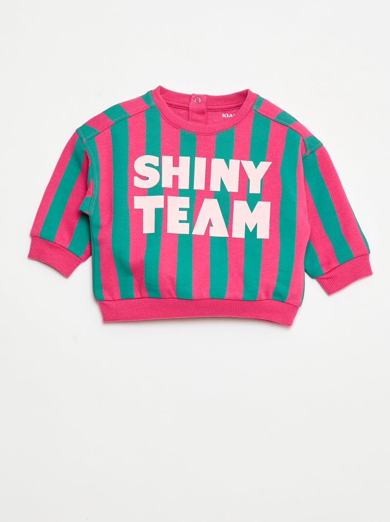 Sweat com estampado fantasia em moletom flanelado Rosa - Kiabi
