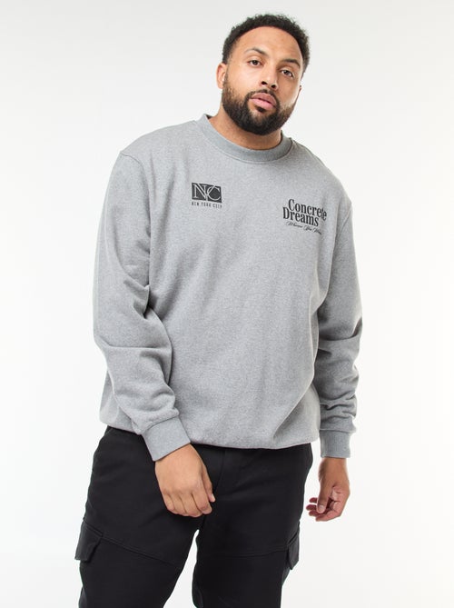 Sweat com estampado frente e verso em moletom leve - Kiabi