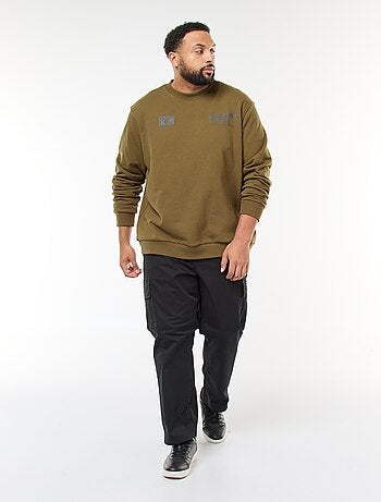 Camisola estampada frente e verso em moletom leve