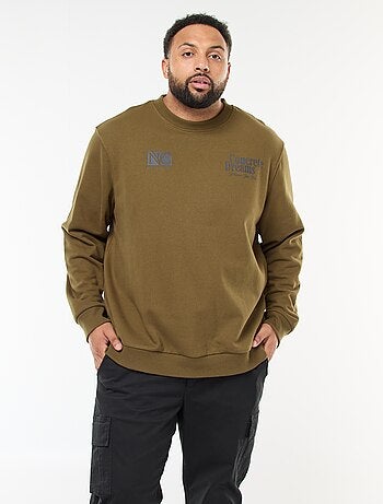 Camisola estampada frente e verso em moletom leve