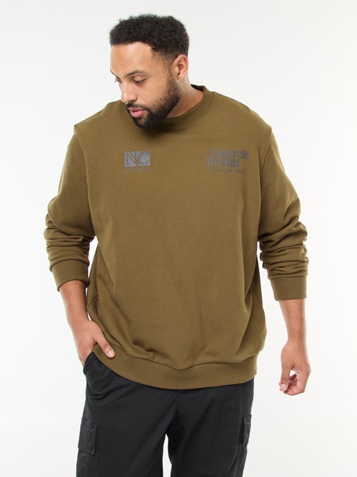 Sweat com estampado frente e verso em moletom leve - Kiabi