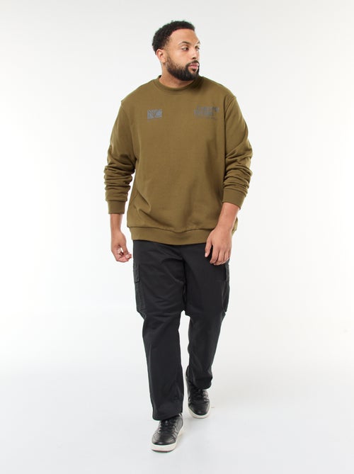 Sweat com estampado frente e verso em moletom leve - Kiabi