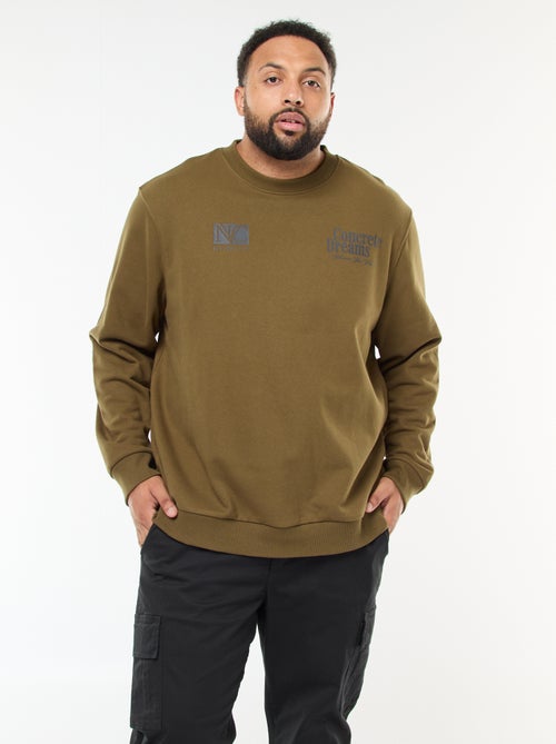 Sweat com estampado frente e verso em moletom leve - Kiabi