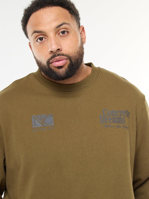 Sweat com estampado frente e verso em moletom leve - Kiabi