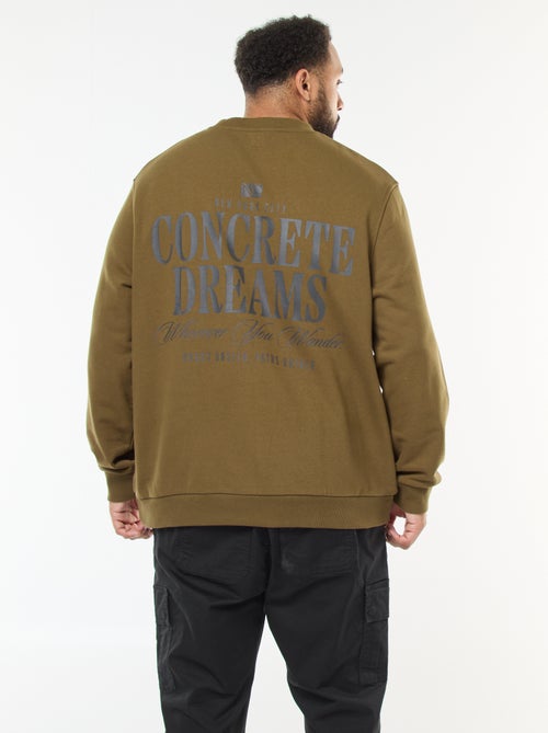 Sweat com estampado frente e verso em moletom leve - Kiabi