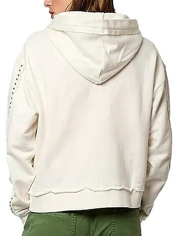 Sweat com fecho branco para mulher kaporal vitrae