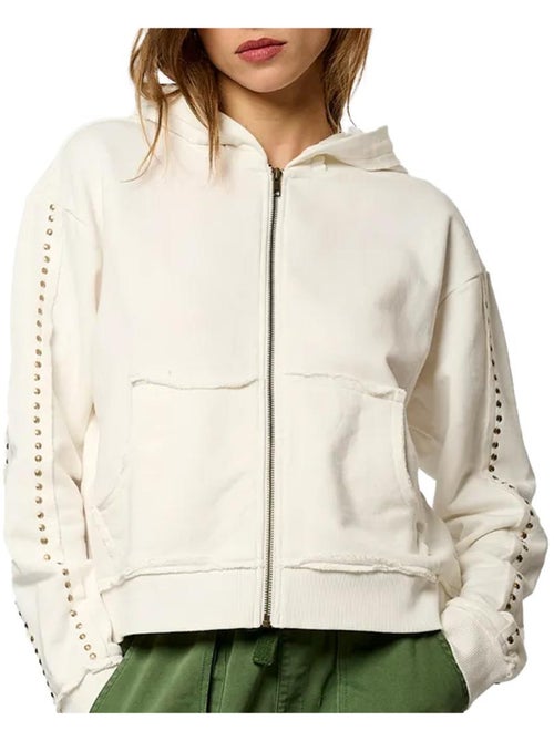 Sweat com Fecho Branco para Mulher Kaporal VITRAE - Kiabi Sweat com Fecho Branco para Mulher Kaporal VITRAE - Kiabi