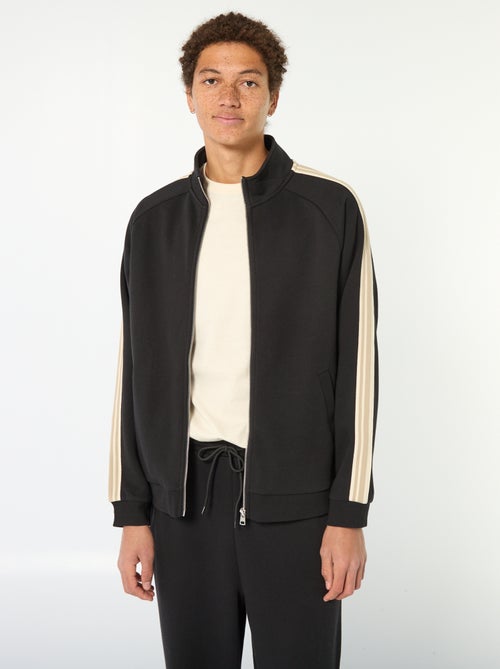 Sweat com fecho de correr e faixa lateral - Kiabi