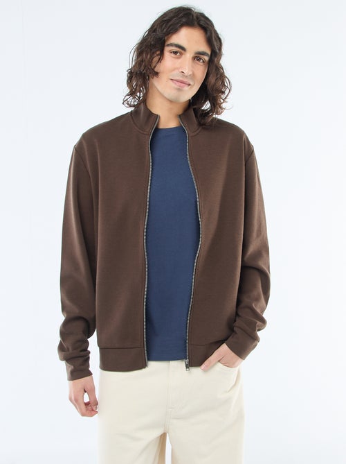 Sweat com fecho de correr e gola alta - Kiabi