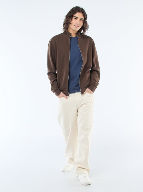 Sweat com fecho de correr e gola alta - Kiabi