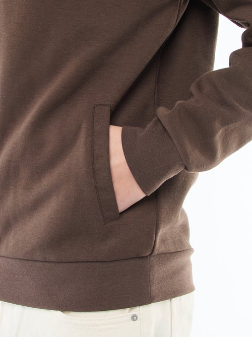 Sweat com fecho de correr e gola alta - Kiabi