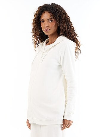Sweat com fecho e capuz de amamentação