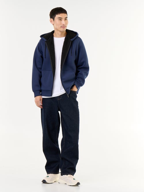 Sweat com fecho e capuz de neopreno - Kiabi