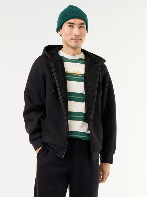 Sweat com fecho e capuz de neopreno - Kiabi
