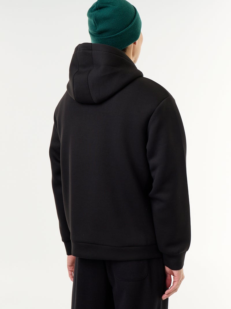 Sweat com fecho e capuz de neopreno Preto - Kiabi