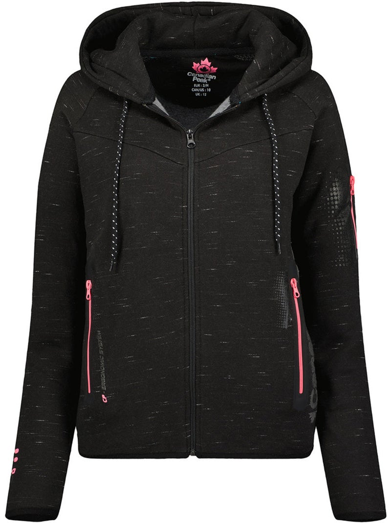 Sweat com fecho e capuz fanatic – canadian peak Preto - Kiabi