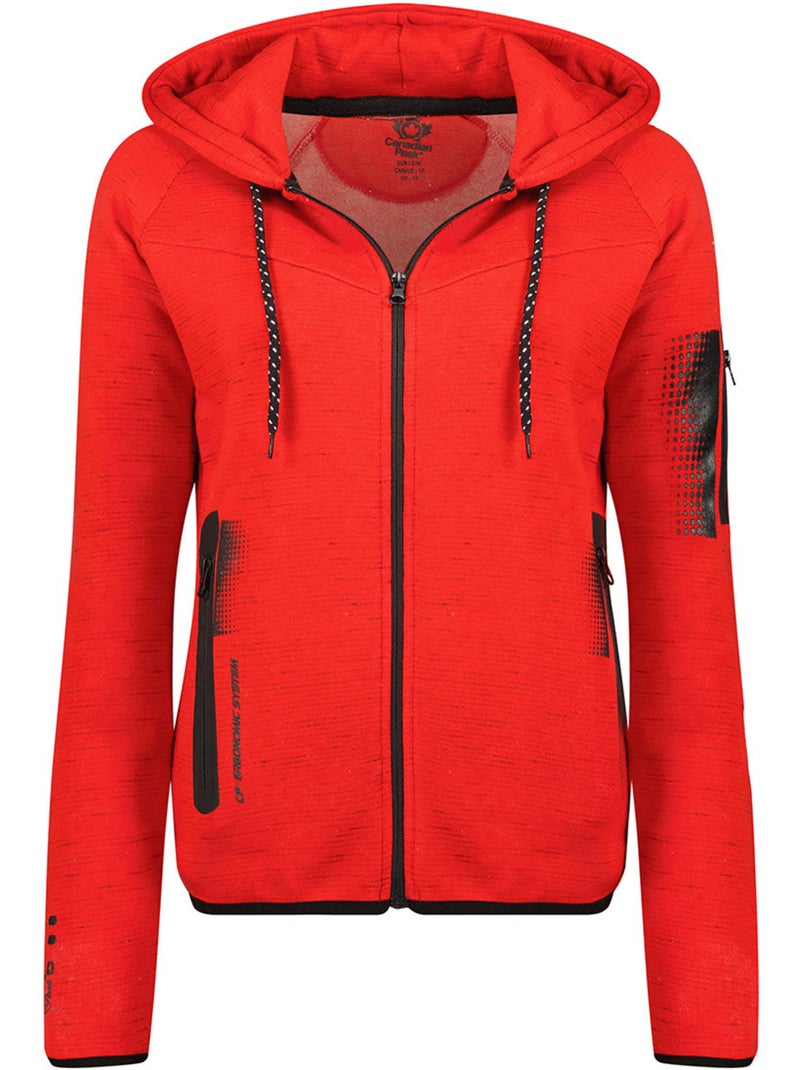 Sweat com fecho e capuz fanatic – canadian peak Vermelho - Kiabi