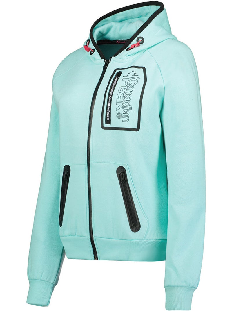 Sweat com fecho e capuz forrado fonaldeak – canadian peak Azul claro - Kiabi