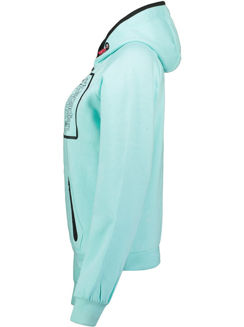 Sweat com fecho e capuz forrado fonaldeak – canadian peak Azul claro - Kiabi