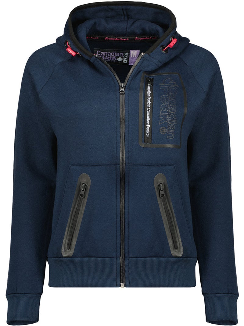 Sweat com fecho e capuz forrado fonaldeak – canadian peak Azul-marinho - Kiabi