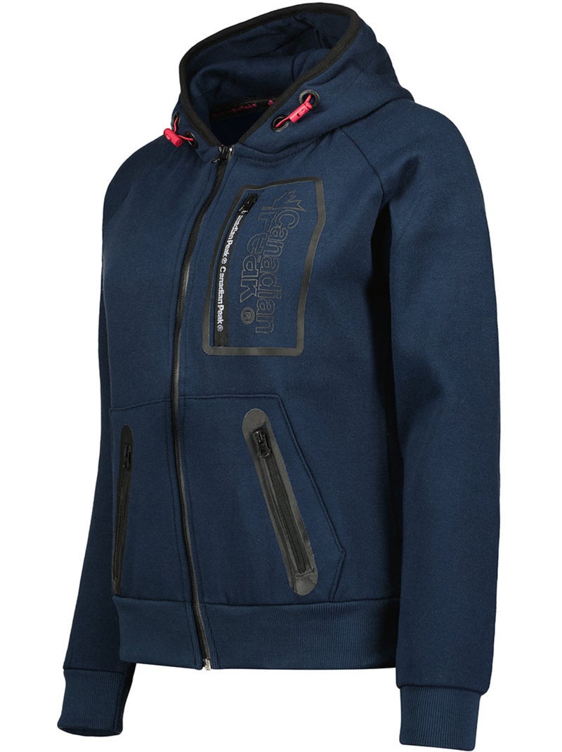 Sweat com fecho e capuz forrado fonaldeak – canadian peak Azul-marinho - Kiabi
