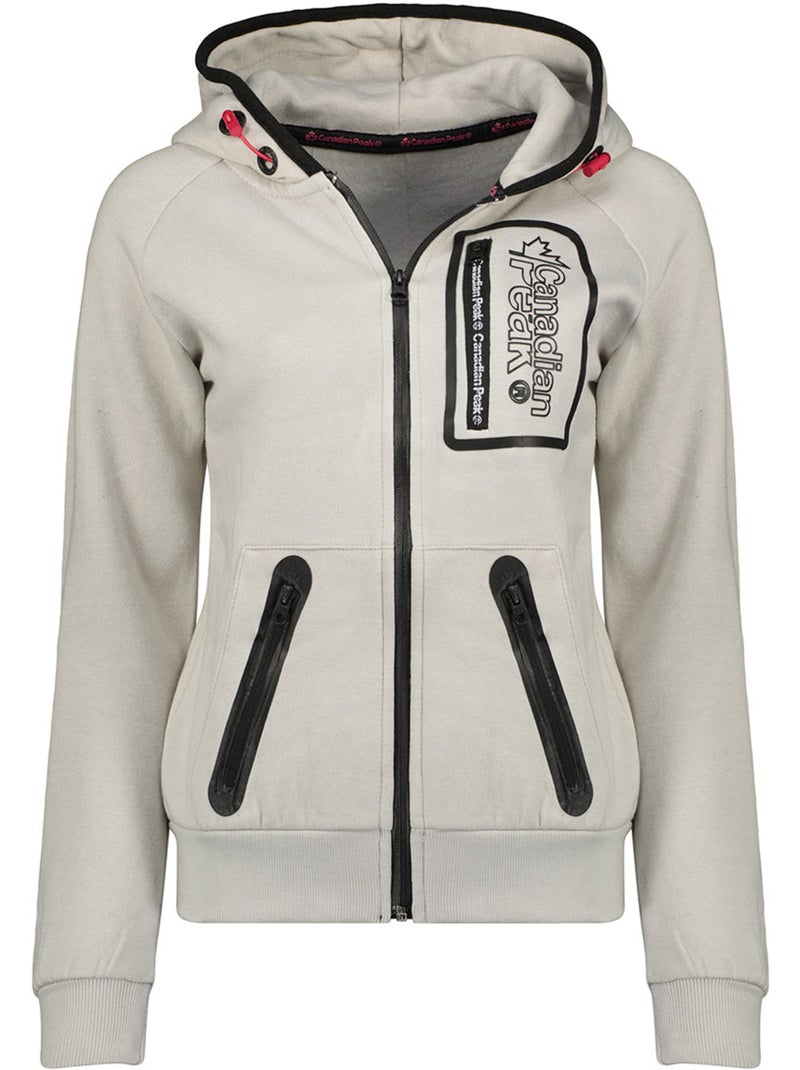 Sweat com fecho e capuz forrado fonaldeak – canadian peak Cinza claro - Kiabi