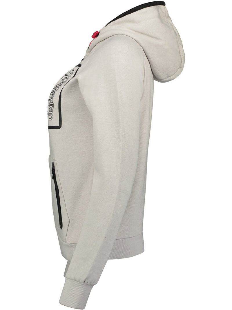 Sweat com fecho e capuz forrado fonaldeak – canadian peak Cinza claro - Kiabi