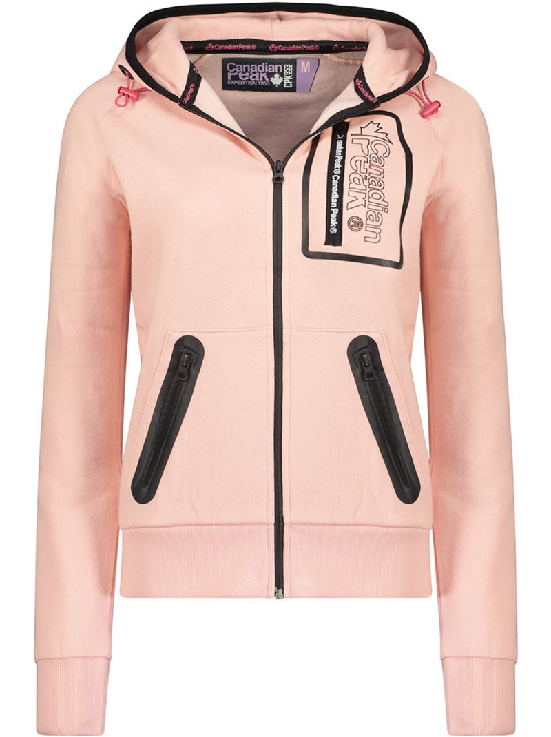 Sweat com fecho e capuz forrado fonaldeak – canadian peak Rosa-claro - Kiabi