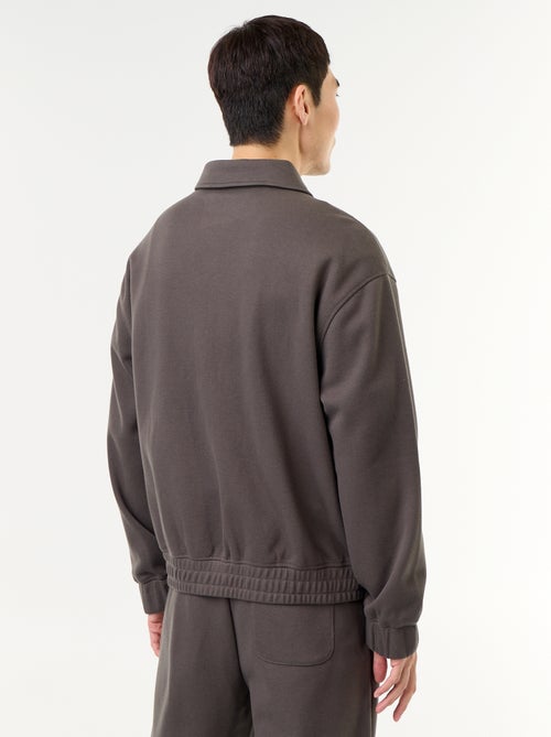 Sweat com fecho e gola de camisa - Kiabi Sweat com fecho e gola de camisa - Kiabi