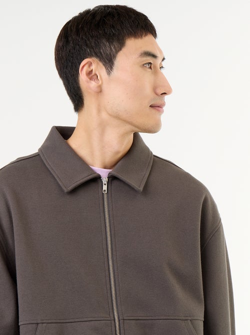 Sweat com fecho e gola de camisa - Kiabi Sweat com fecho e gola de camisa - Kiabi