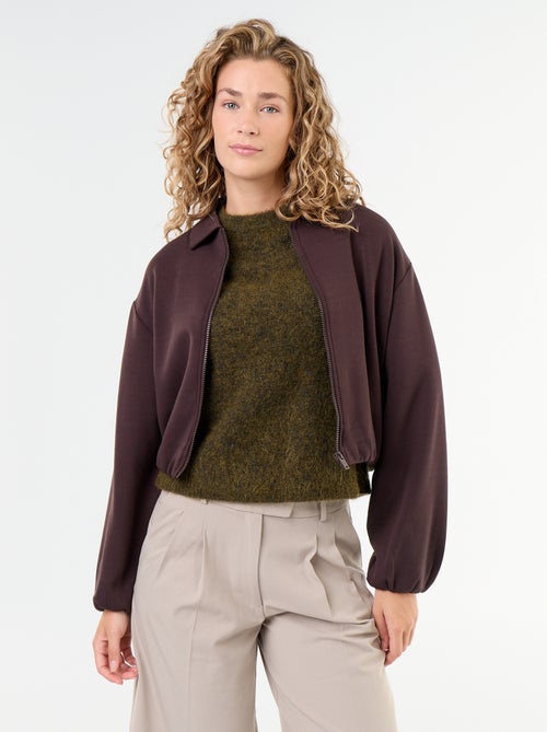 Sweat com fecho e gola de camisa - Kiabi Sweat com fecho e gola de camisa - Kiabi