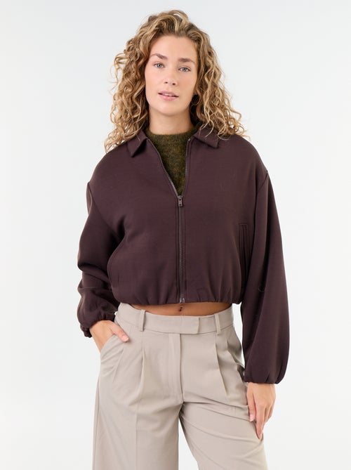 Sweat com fecho e gola de camisa - Kiabi Sweat com fecho e gola de camisa - Kiabi